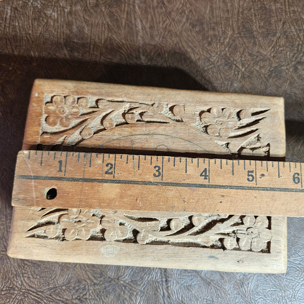 Vintage Hand Carved Wooden Box Made in India