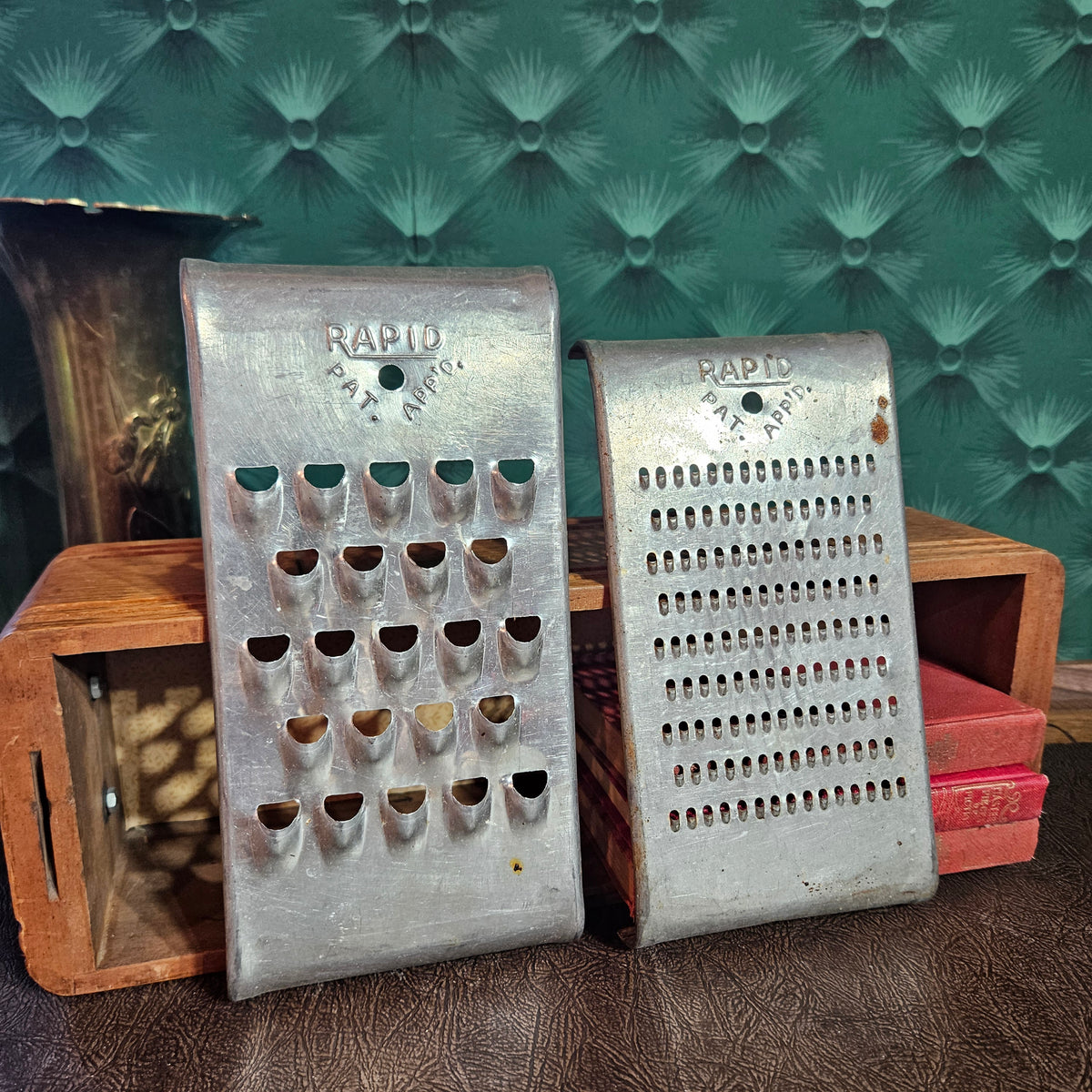 Pair of Vintage Rapid Metal Kitchen Graters