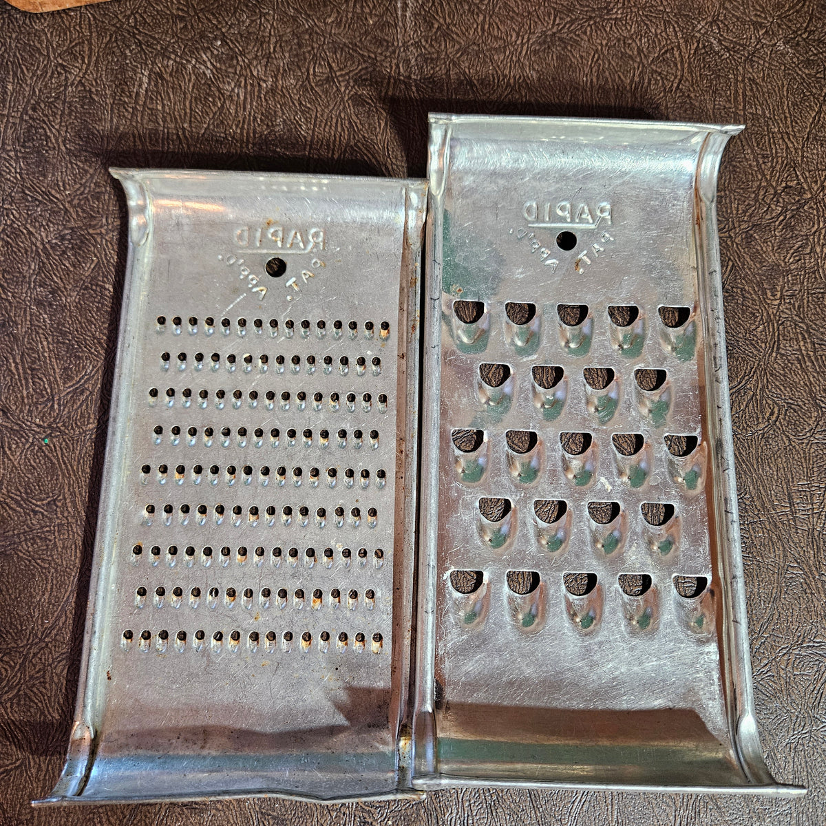 Pair of Vintage Rapid Metal Kitchen Graters