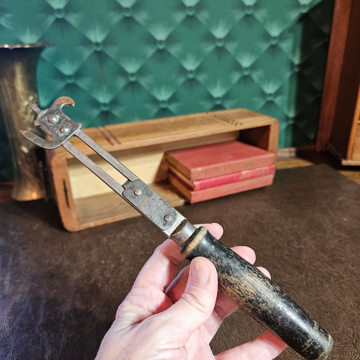 Antique Gardner Can Opener with Wood Handle