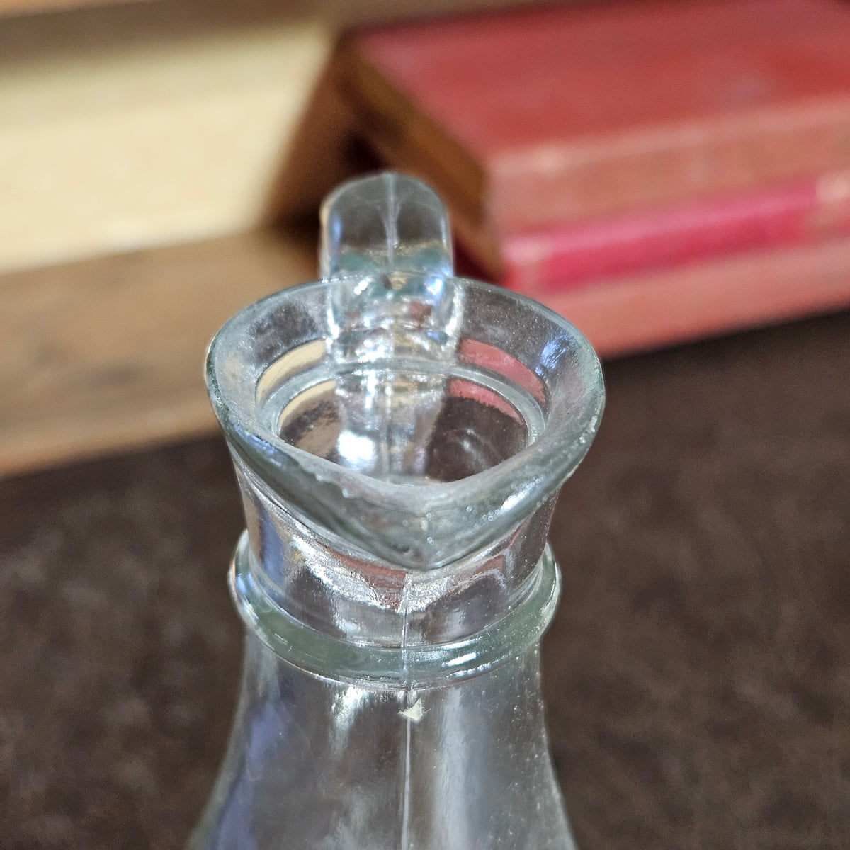 Vintage Pressed Glass Cruet Pitcher with Starburst Pattern