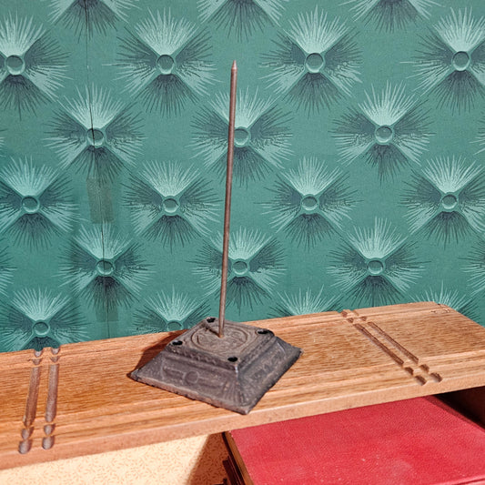 Cast Iron Receipt Holder Bill Spike with Decorative Base