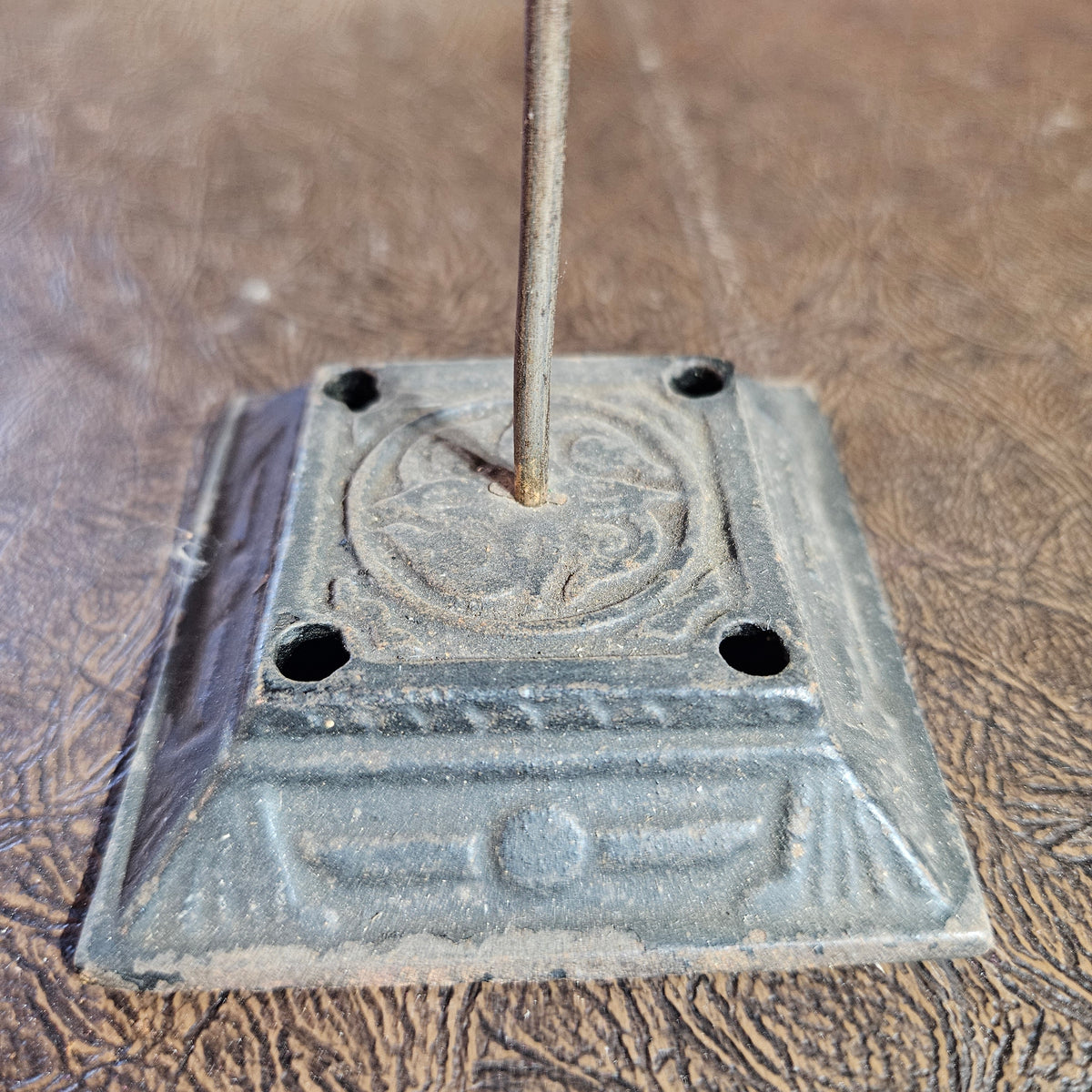 Cast Iron Receipt Holder Bill Spike with Decorative Base