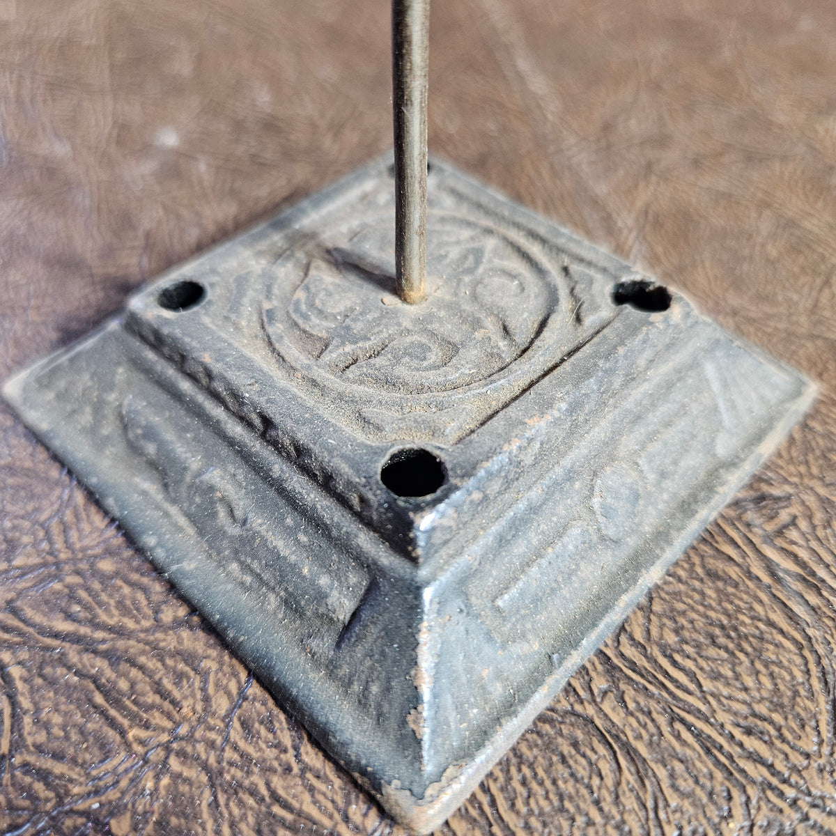 Cast Iron Receipt Holder Bill Spike with Decorative Base