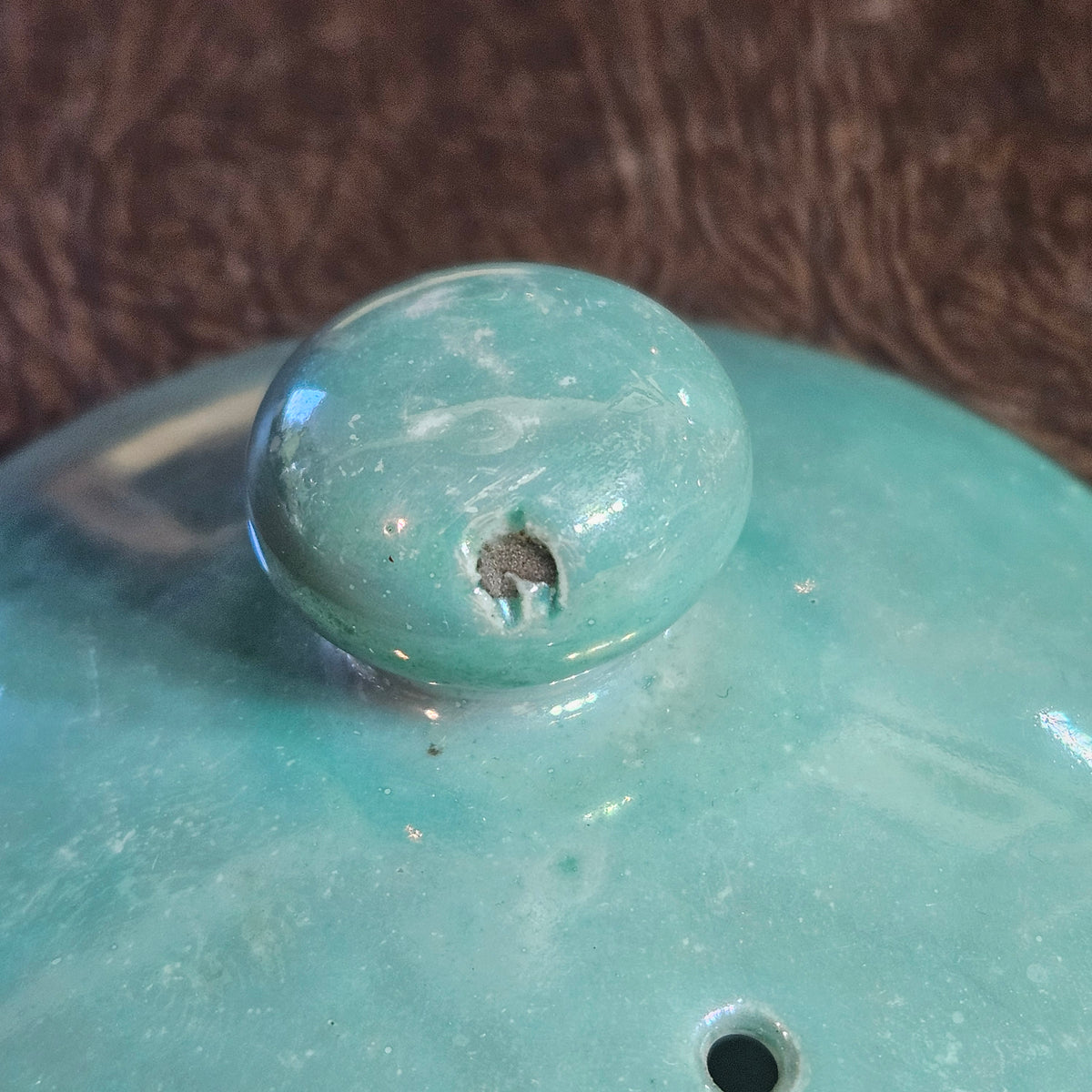 Mid-Century Japanese Celadon Teapot Hand Painted Made in Japan