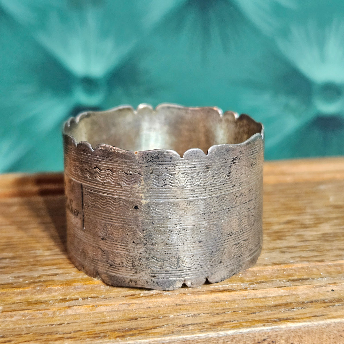 English Sterling Silver Napkin Ring To Darling Mother