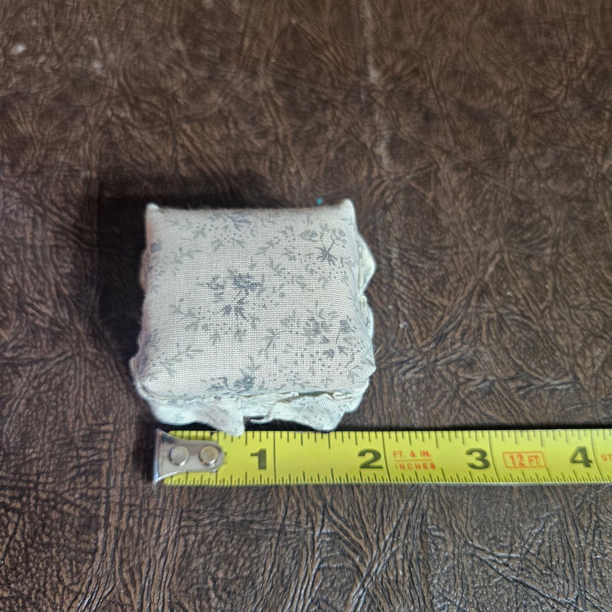 Vintage Dollhouse Upholstered Ottoman Miniature Footstool