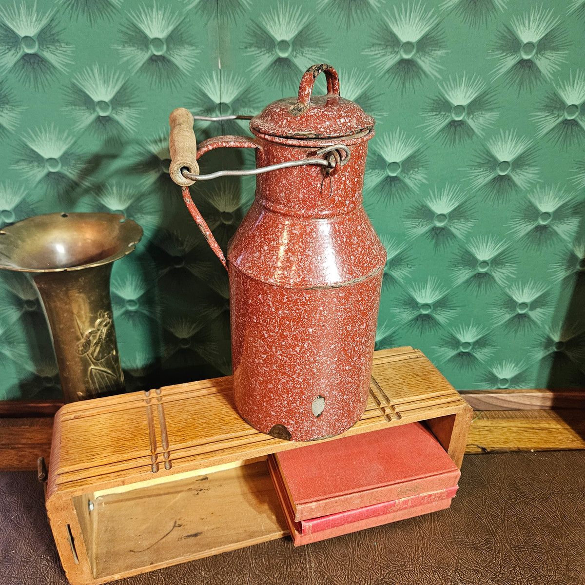 Red Speckled Graniteware Coffee Pot – Enamelware Kettle