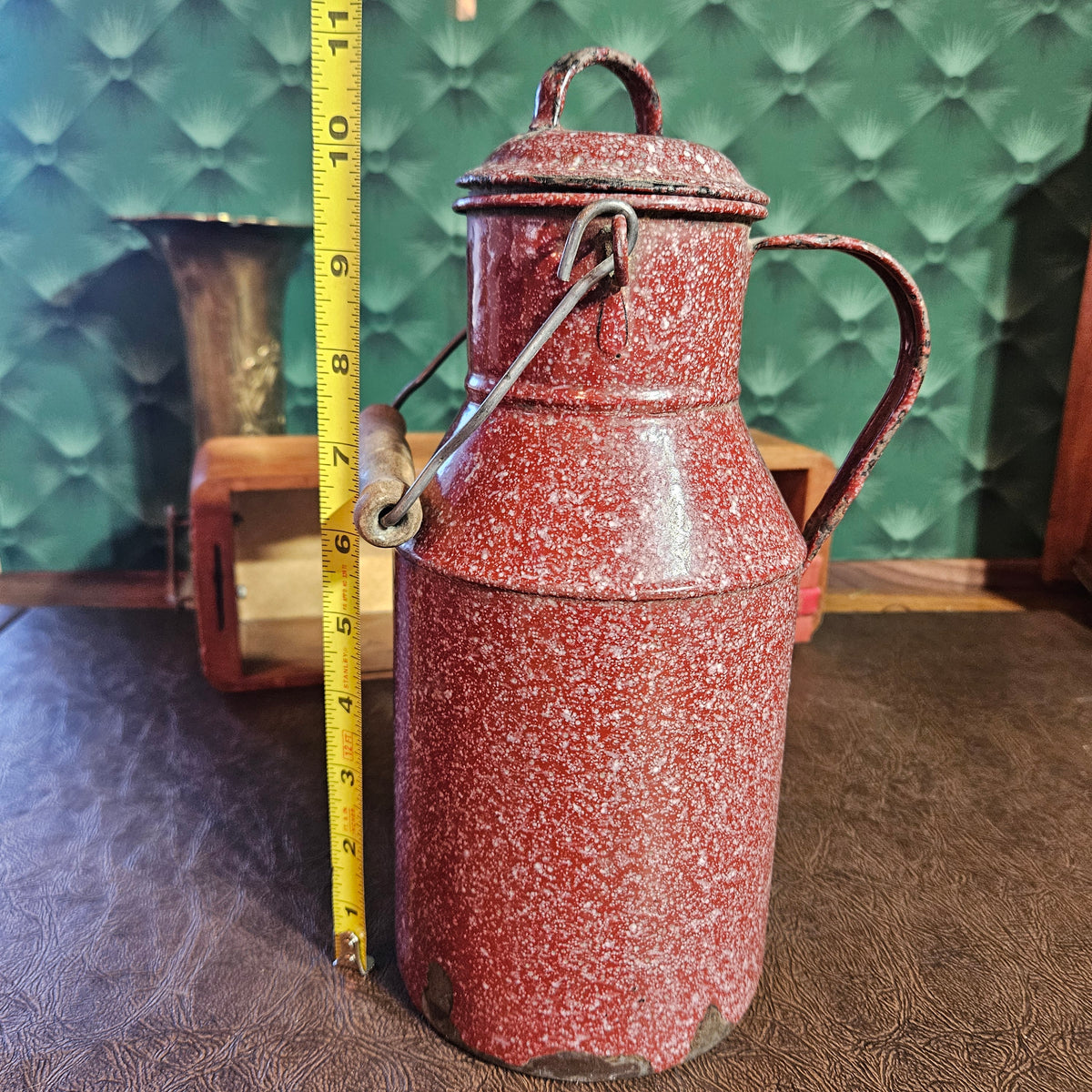 Red Speckled Graniteware Coffee Pot – Enamelware Kettle