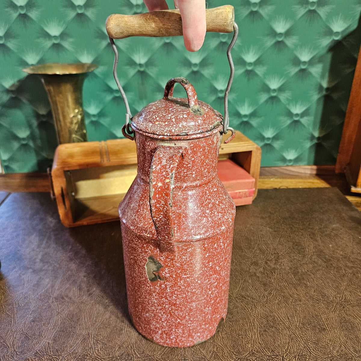 Red Speckled Graniteware Coffee Pot – Enamelware Kettle