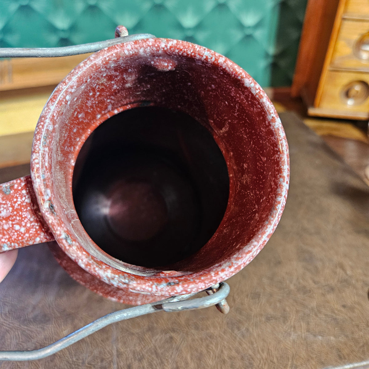 Red Speckled Graniteware Coffee Pot – Enamelware Kettle