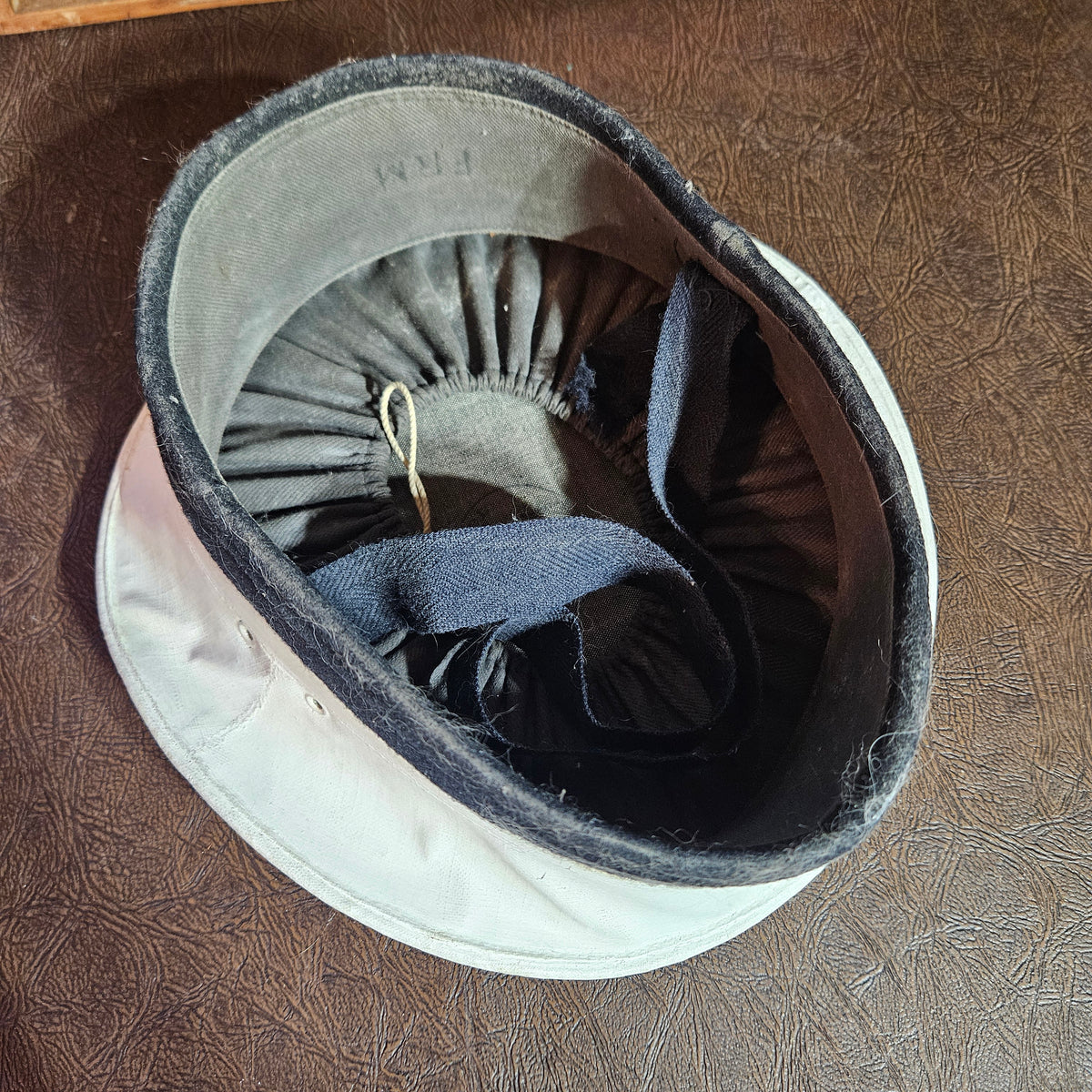 White Uniform Visor Cap with Black Band – Unmarked Service Hat