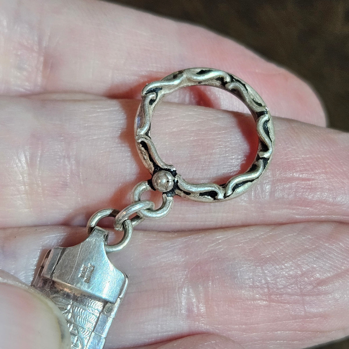 Italian Silver Tone Engraved Expansion Bracelet – 18.59g
