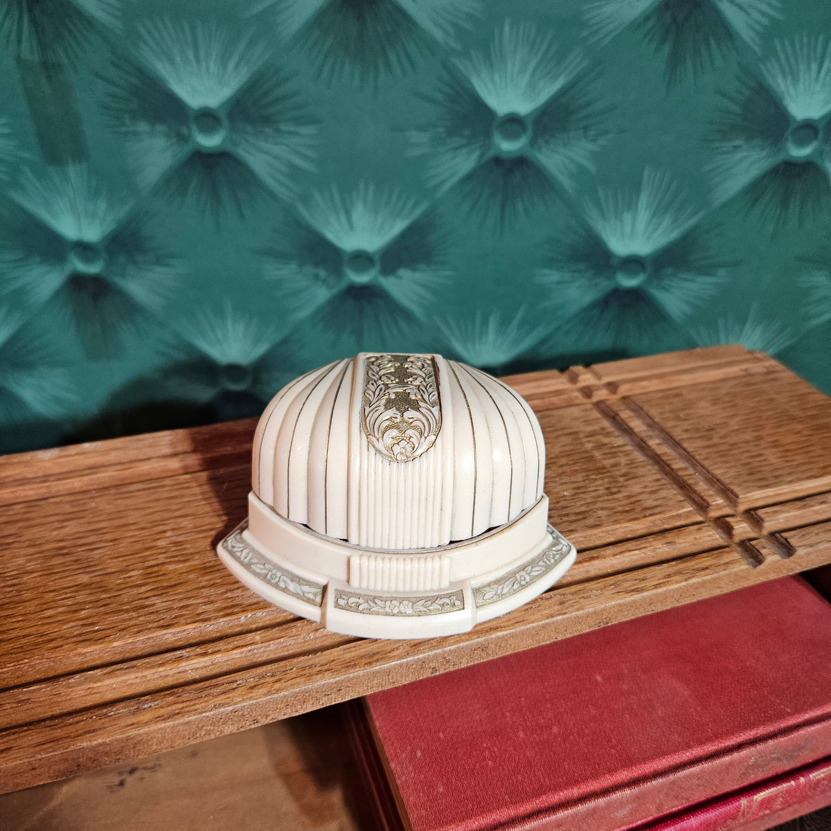 Vintage Ben Bridge Seattle Ring Box – Cream & Burgundy Jewelry Presentation Box