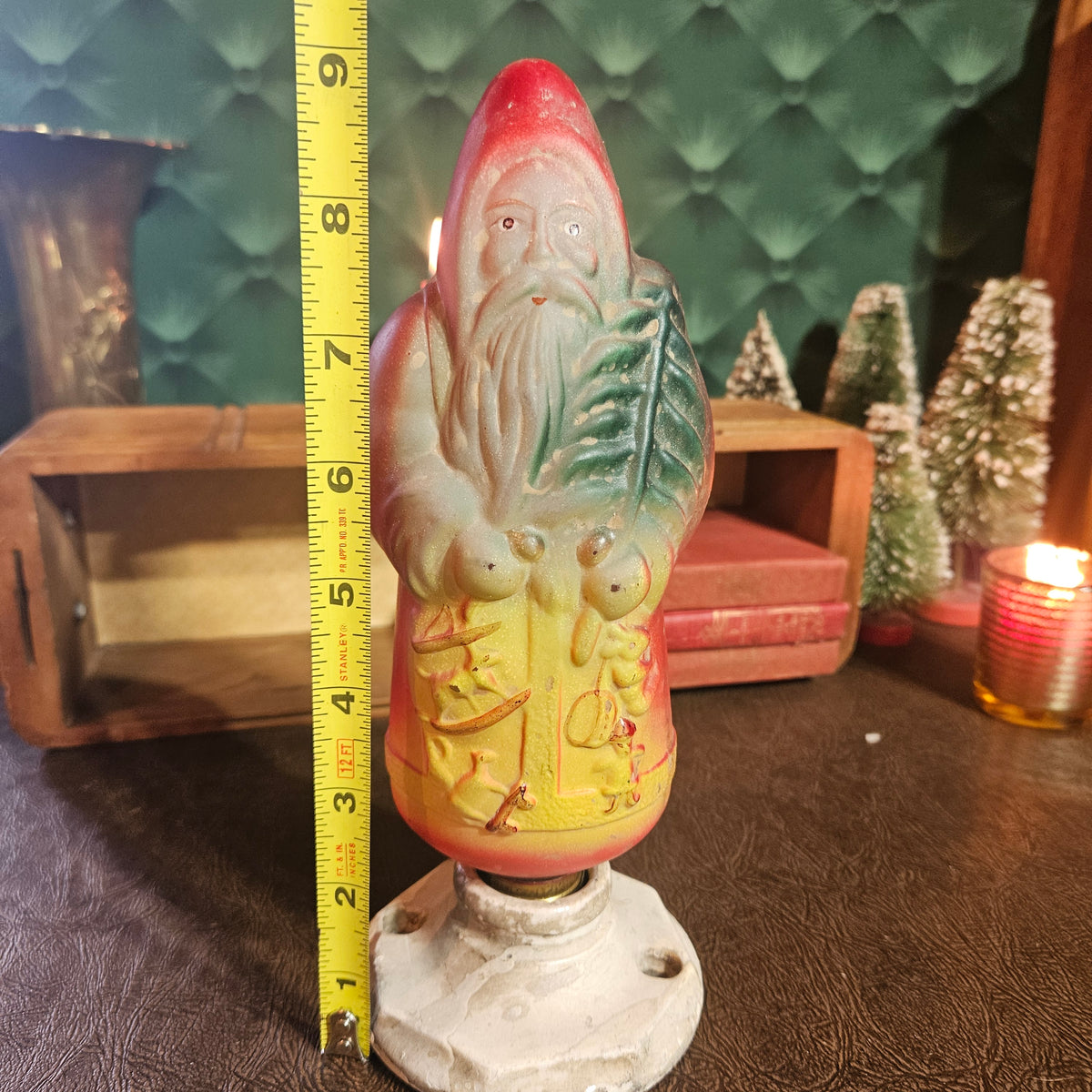 Antique Figural Santa Christmas Light with Leviton Porcelain Base