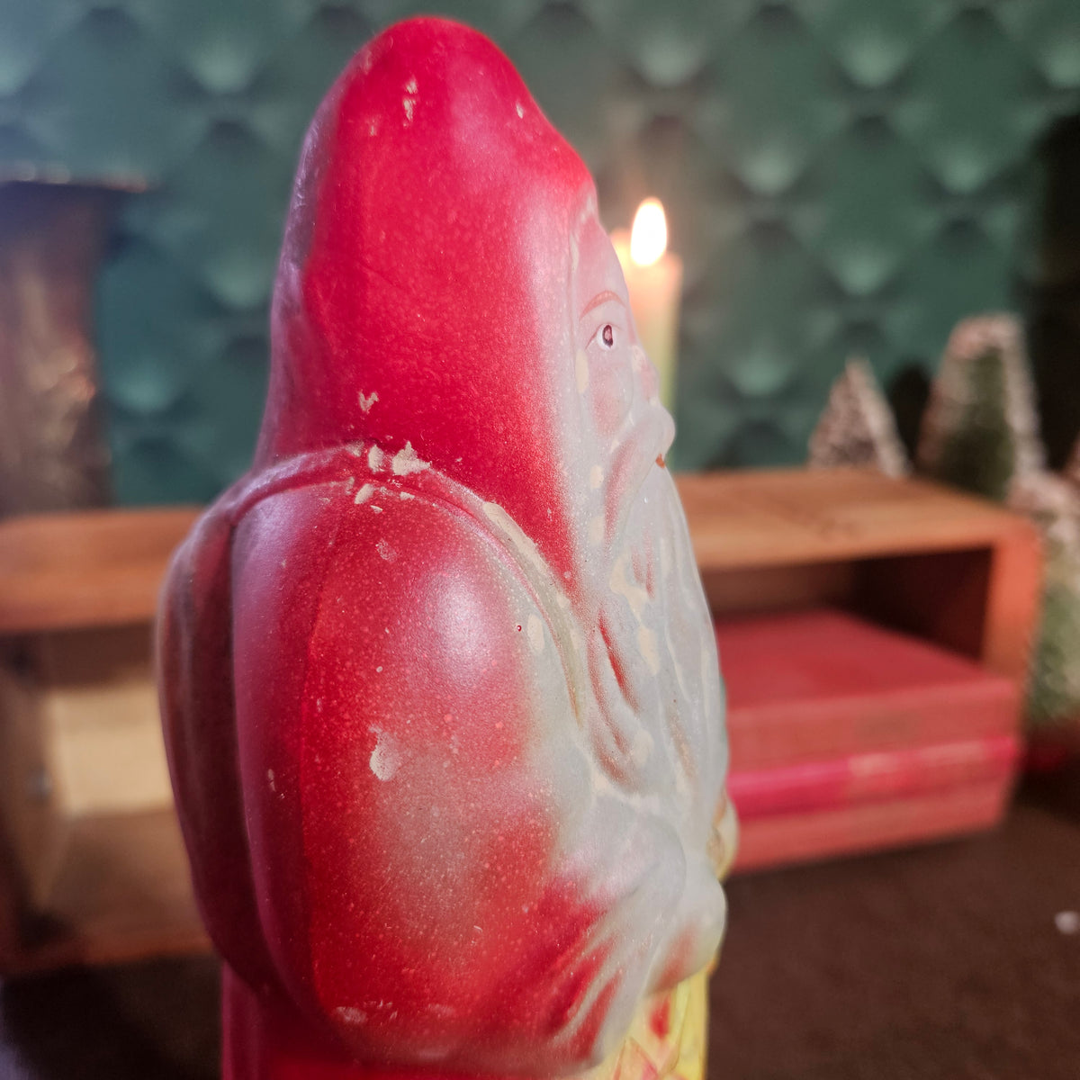 Antique Figural Santa Christmas Light with Leviton Porcelain Base