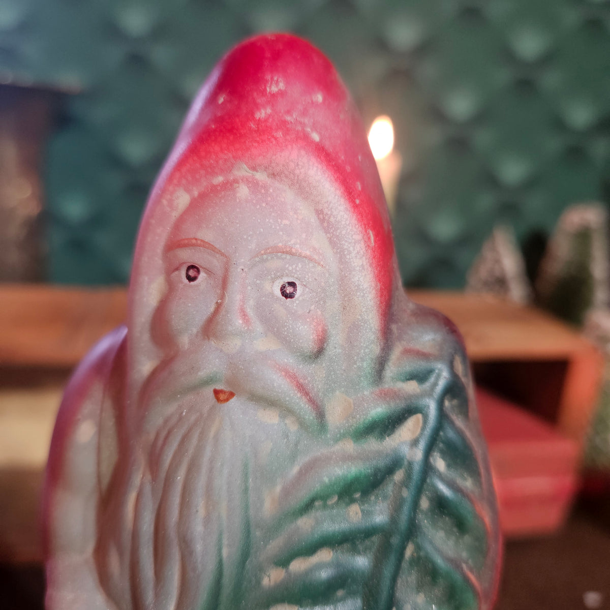 Antique Figural Santa Christmas Light with Leviton Porcelain Base