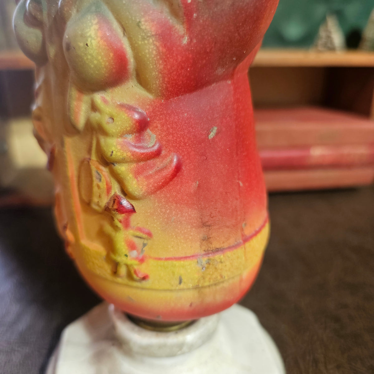 Antique Figural Santa Christmas Light with Leviton Porcelain Base
