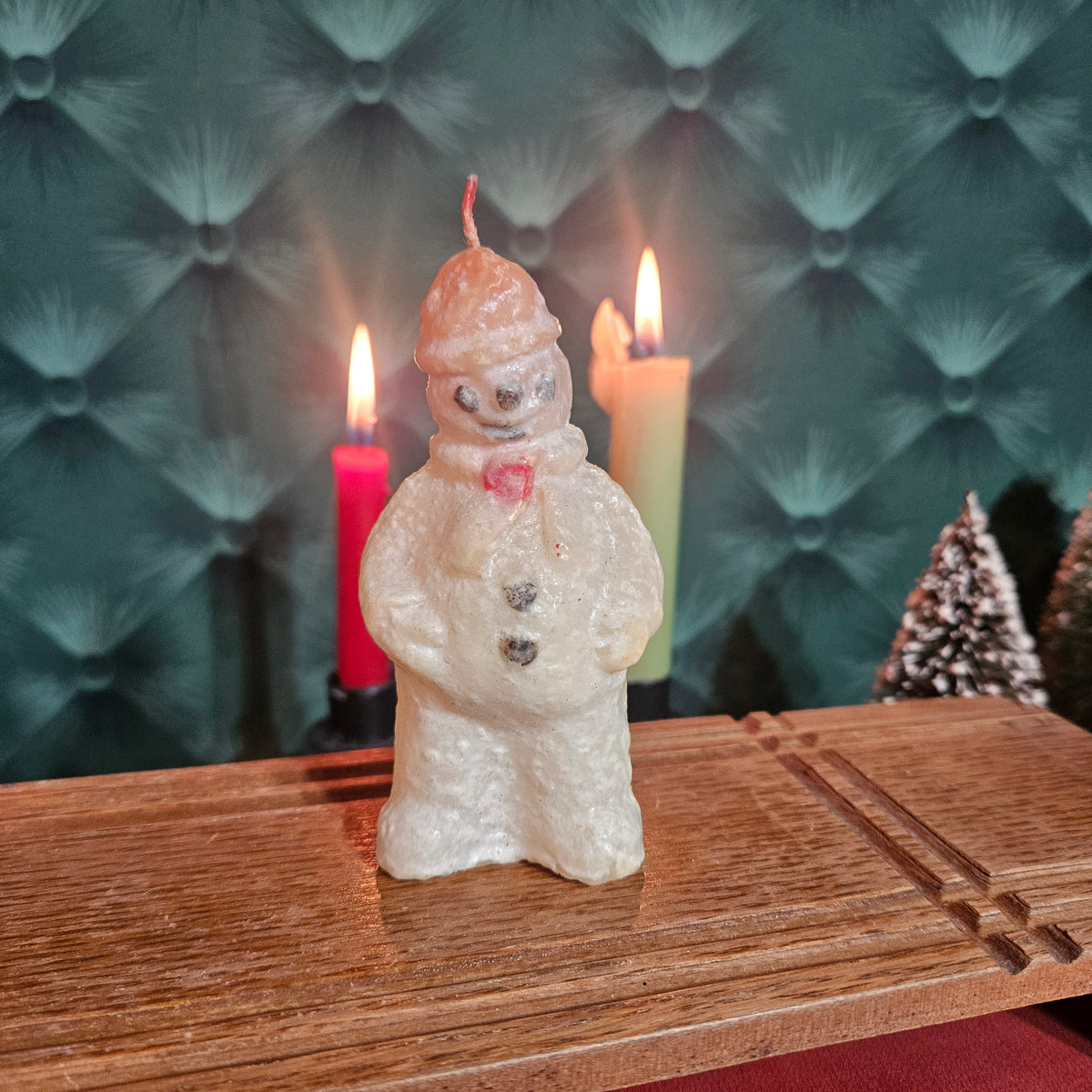 Unused Snowman Shaped Christmas Candle, Approx. 4 Inches