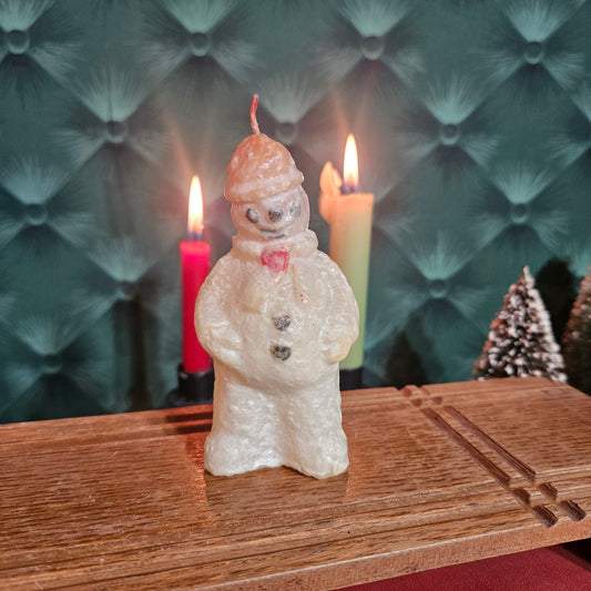 Unused Snowman Shaped Christmas Candle, Approx. 4 Inches
