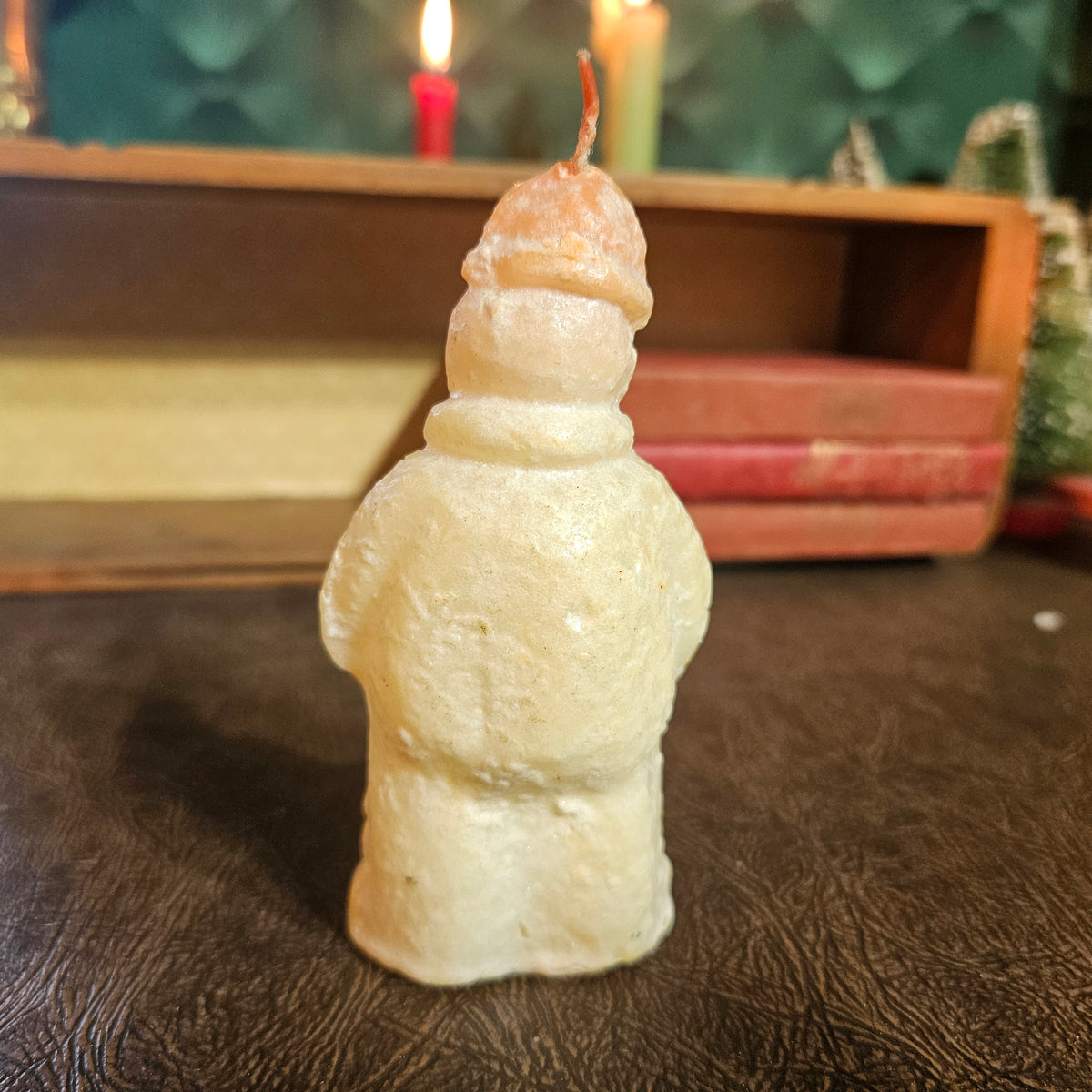 Unused Snowman Shaped Christmas Candle, Approx. 4 Inches