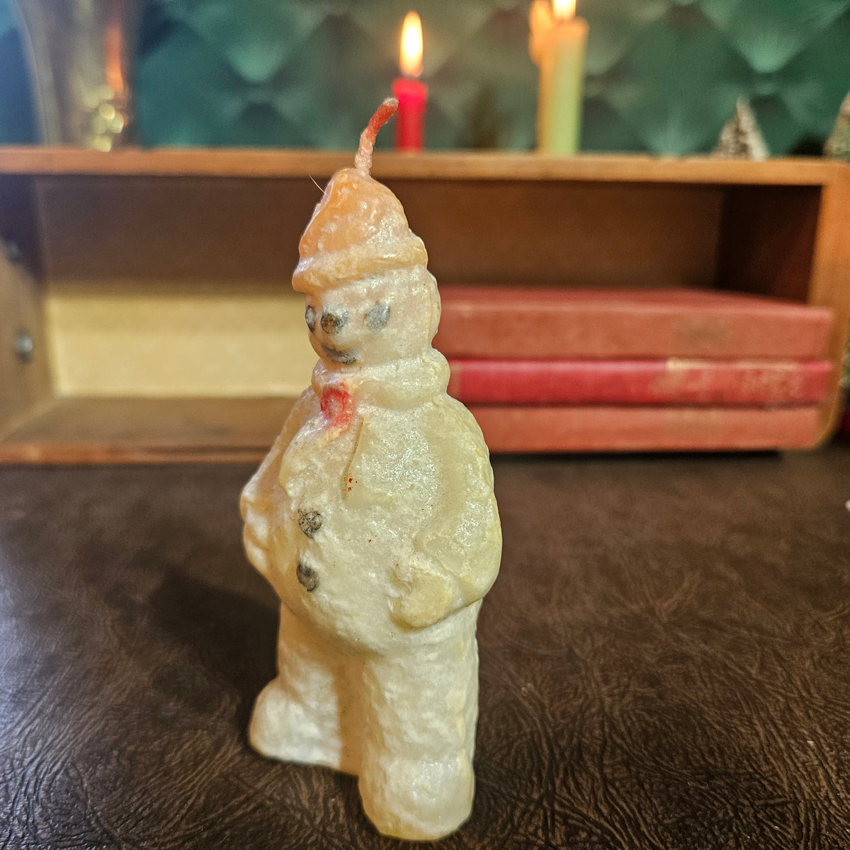 Unused Snowman Shaped Christmas Candle, Approx. 4 Inches