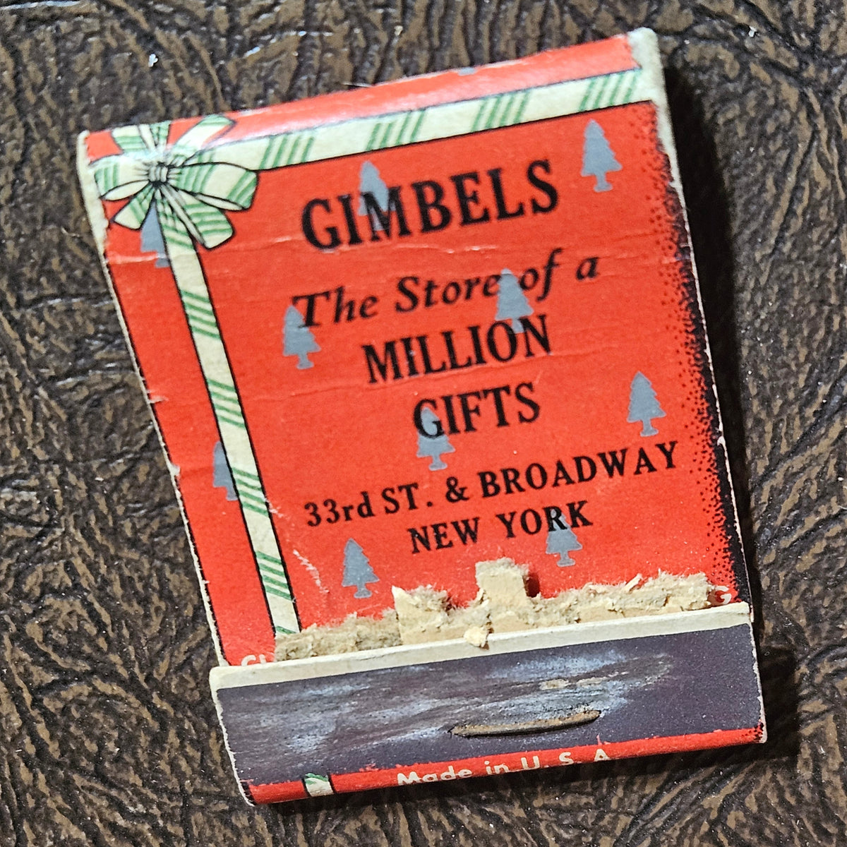 Gimbels and NOMA Christmas Advertising Matchbook Pair