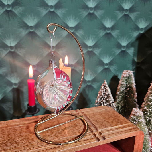 Silvered Glass Reflector Ornament with Broken Bottom