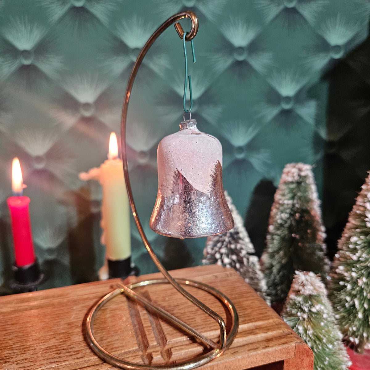 Silvered Glass Bell with White Painted Top