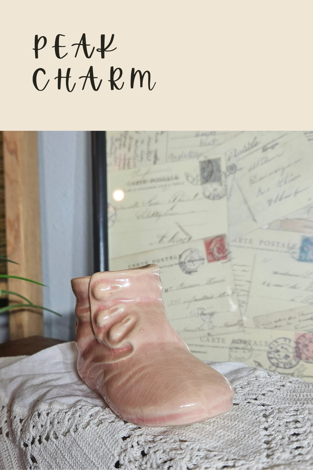 Ceramic Baby Boot Nursery Decor Vintage