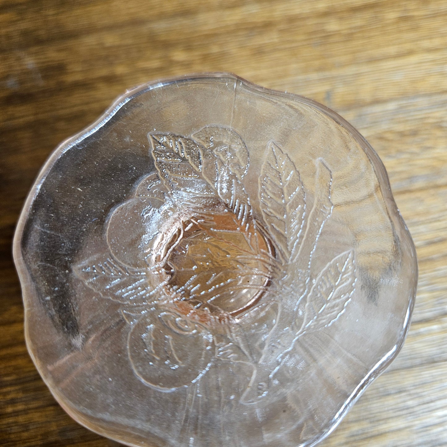 vintage depression glass dish pink collectible