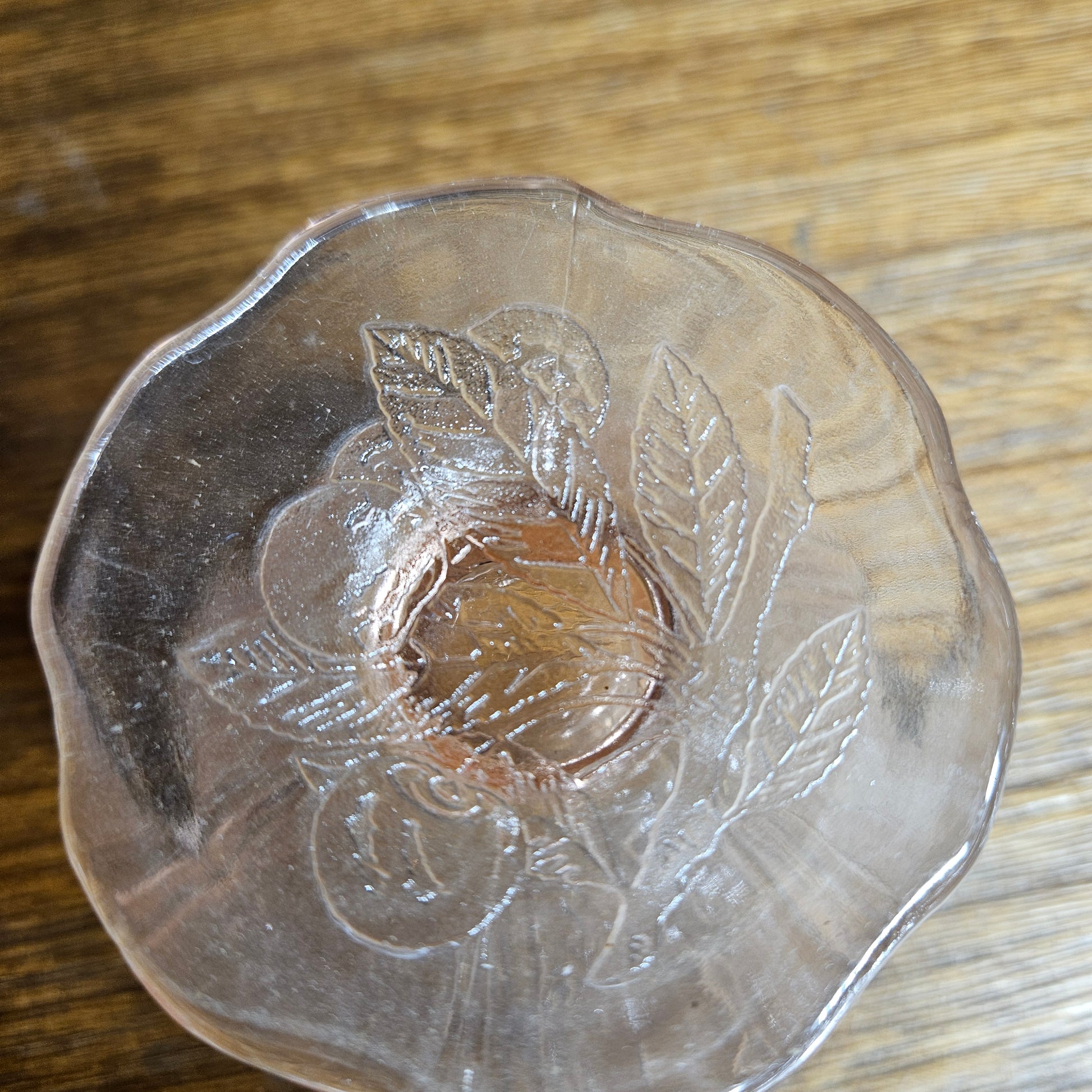 vintage depression glass dish pink collectible