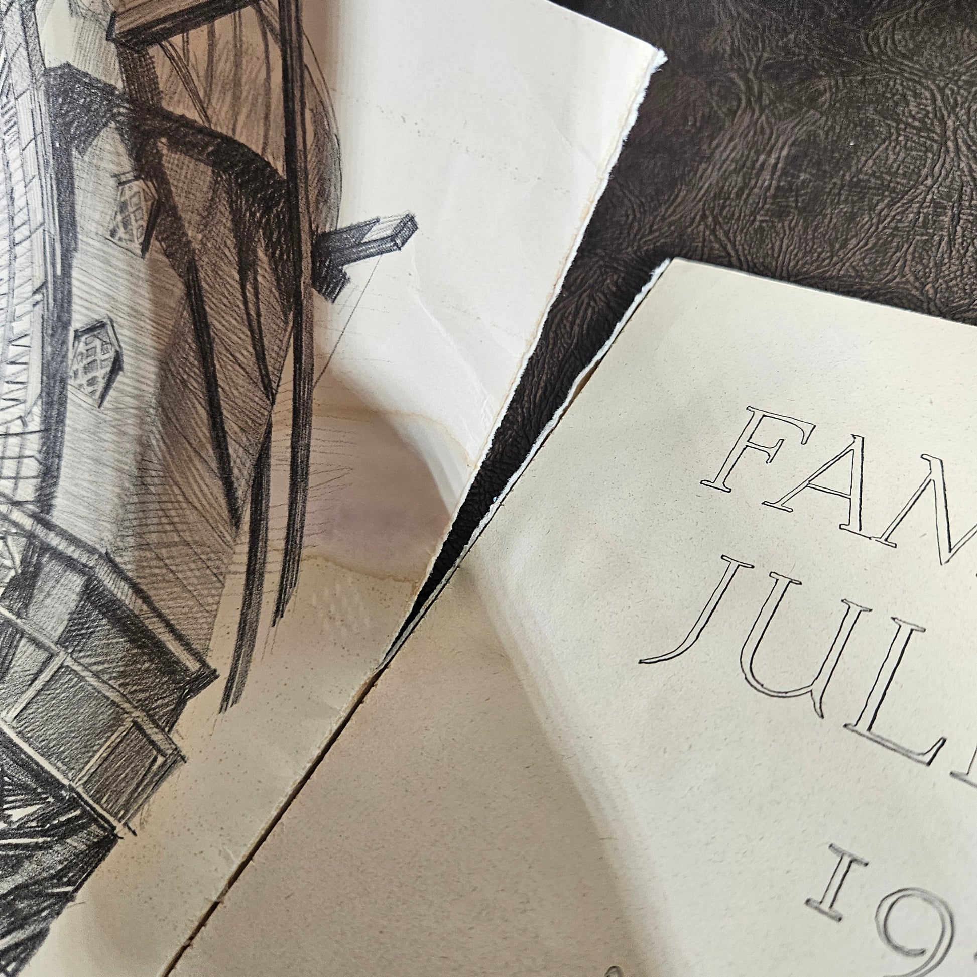Antique-style Christmas book printed in Copenhagen with holiday artwork