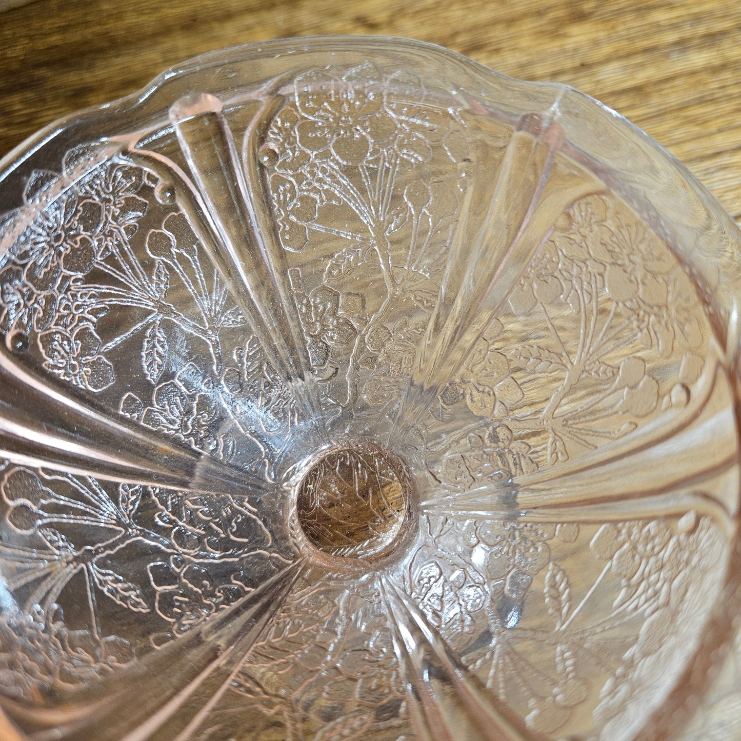 vintage depression glass dish pink collectible