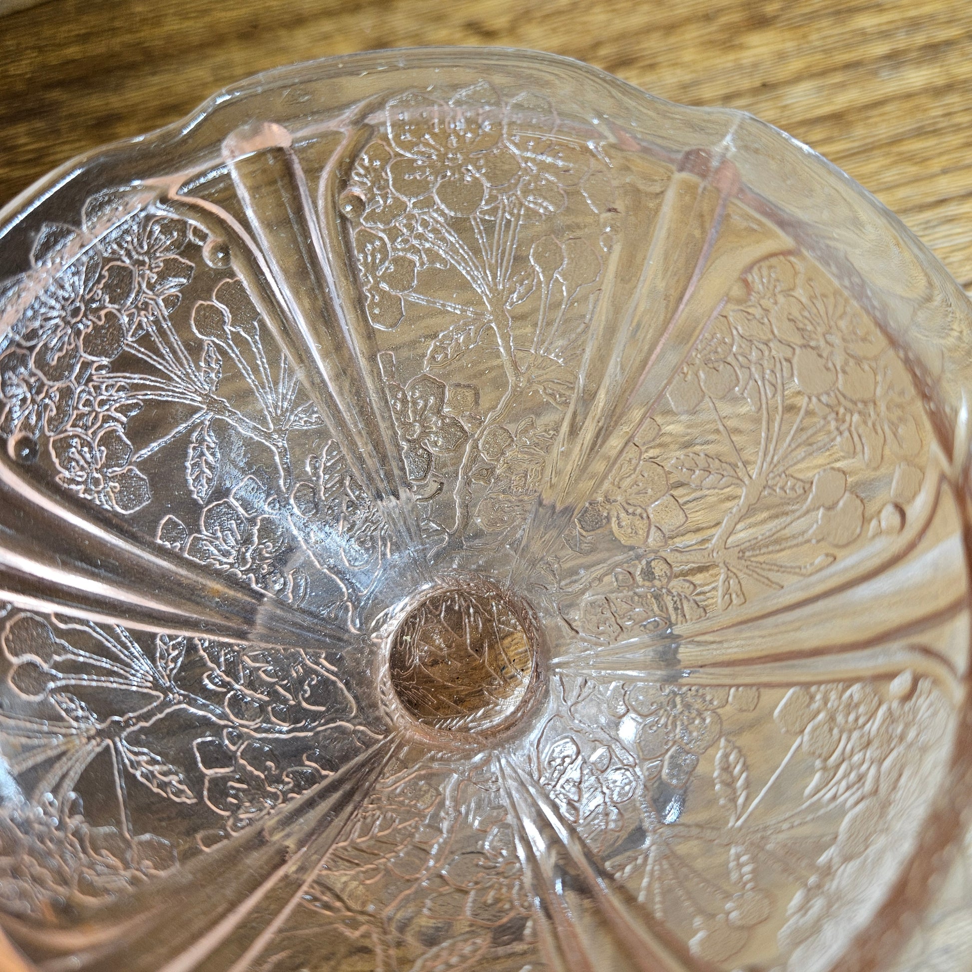 vintage depression glass dish pink collectible