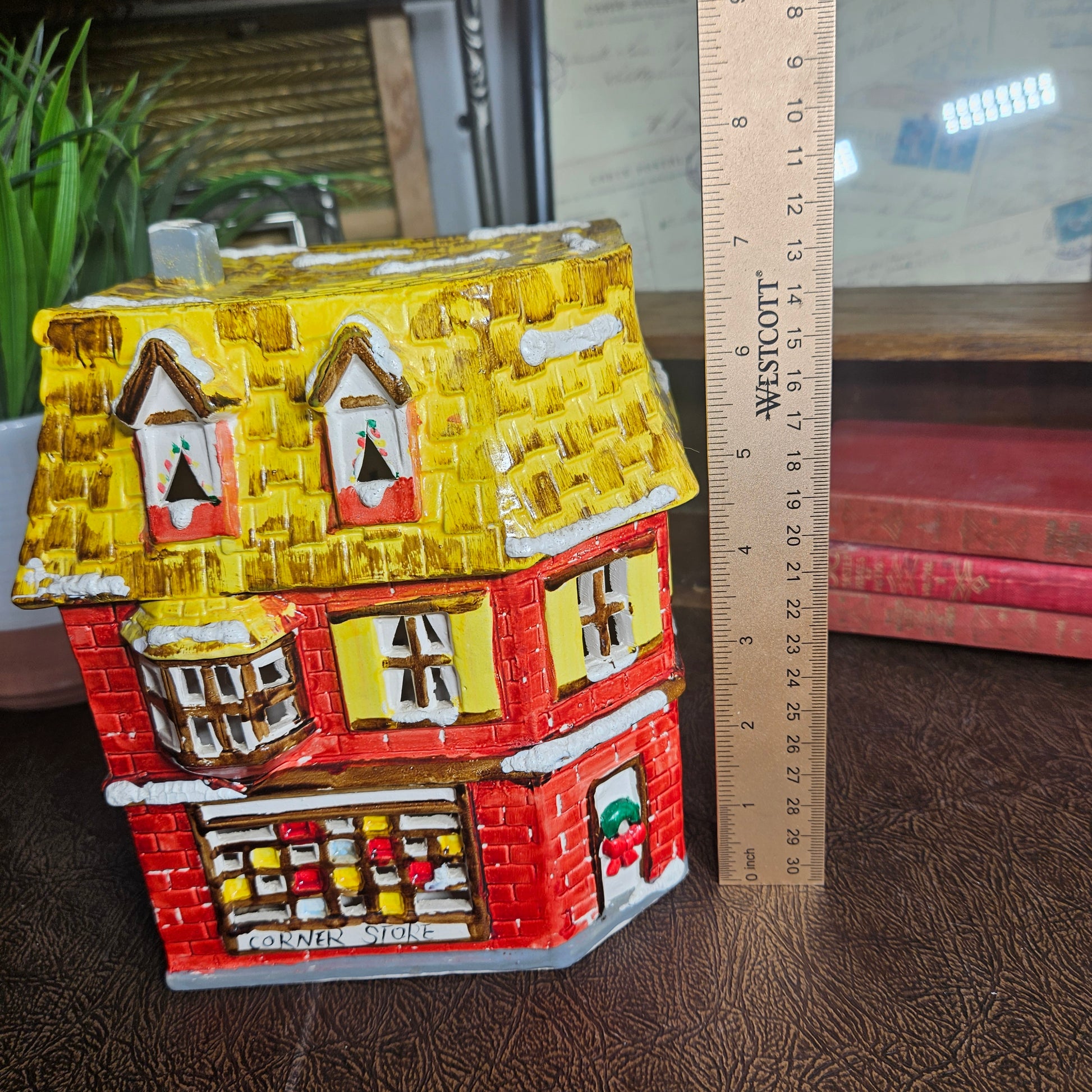 Dept 56 Snow Village corner store miniature Christmas decor

