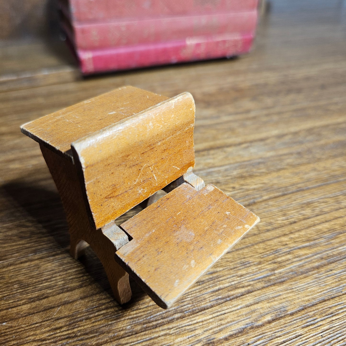 Vintage Miniature Wooden Desk Dollhouse Furniture