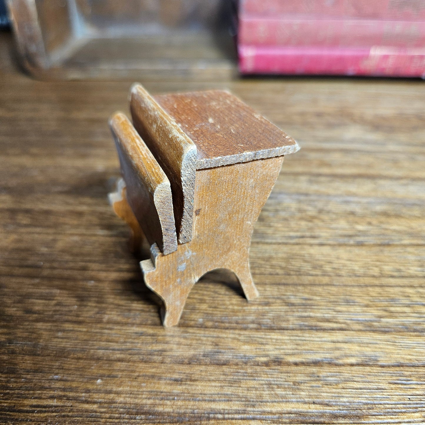 Vintage Miniature Wooden Desk Dollhouse Furniture