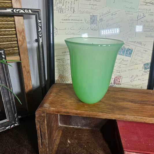 Green glass vase