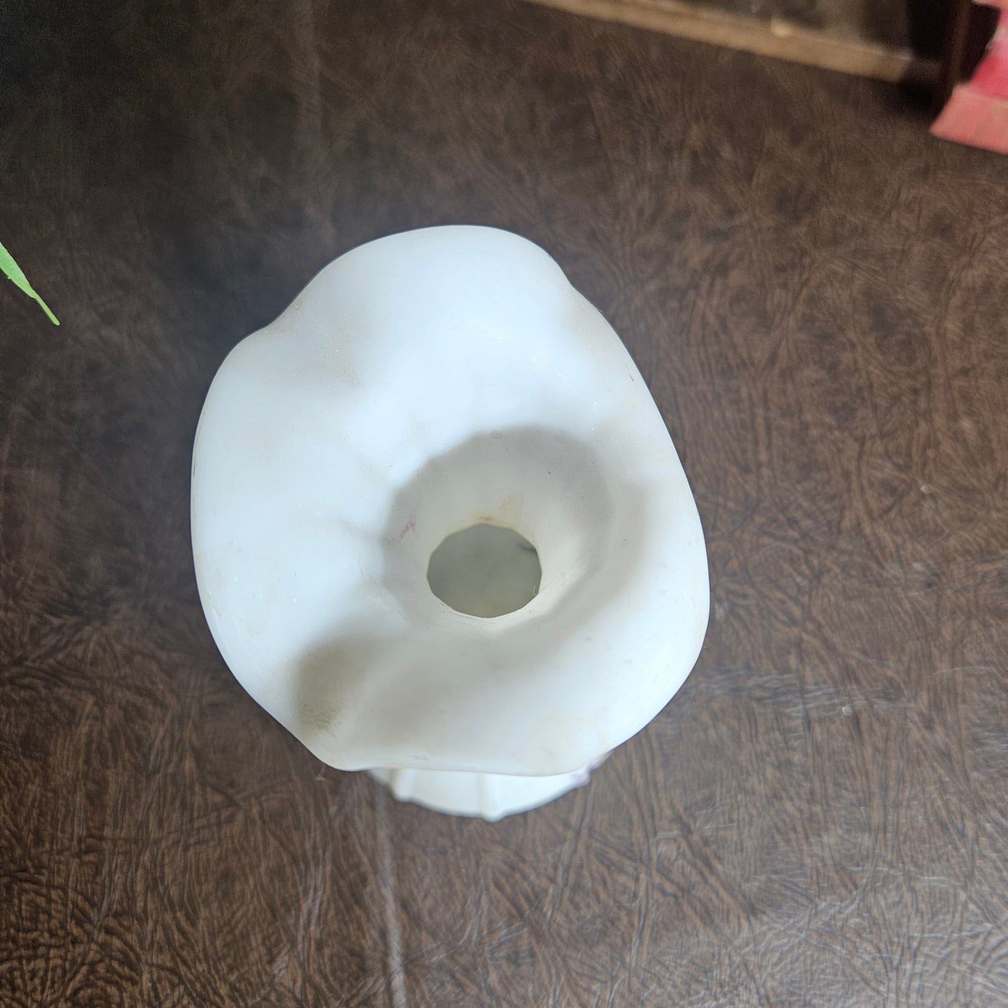milk glass vase hand painted