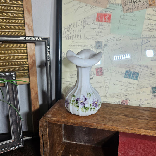 hand painted white vase