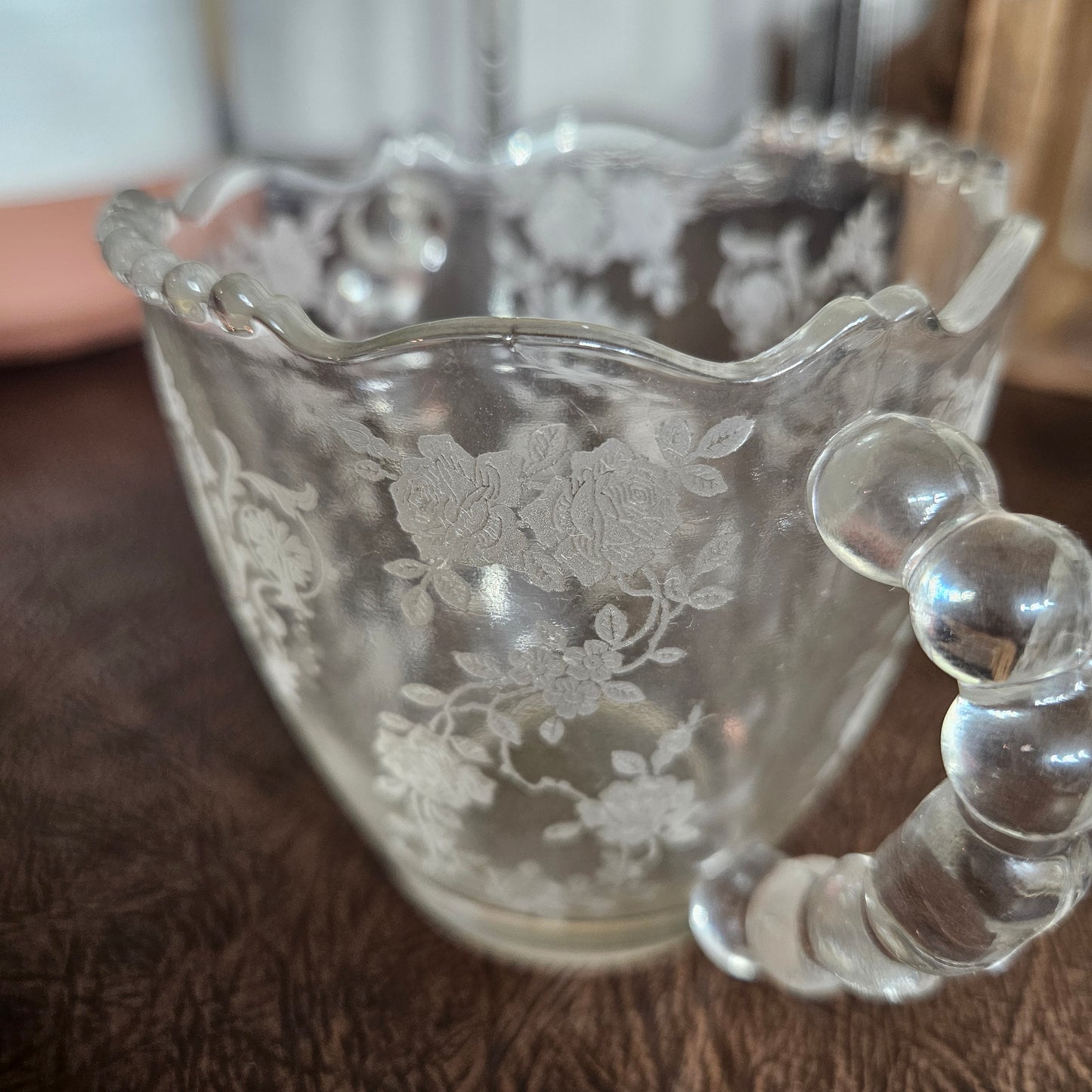 Ornate glass kitchen pieces with elegant vintage appeal