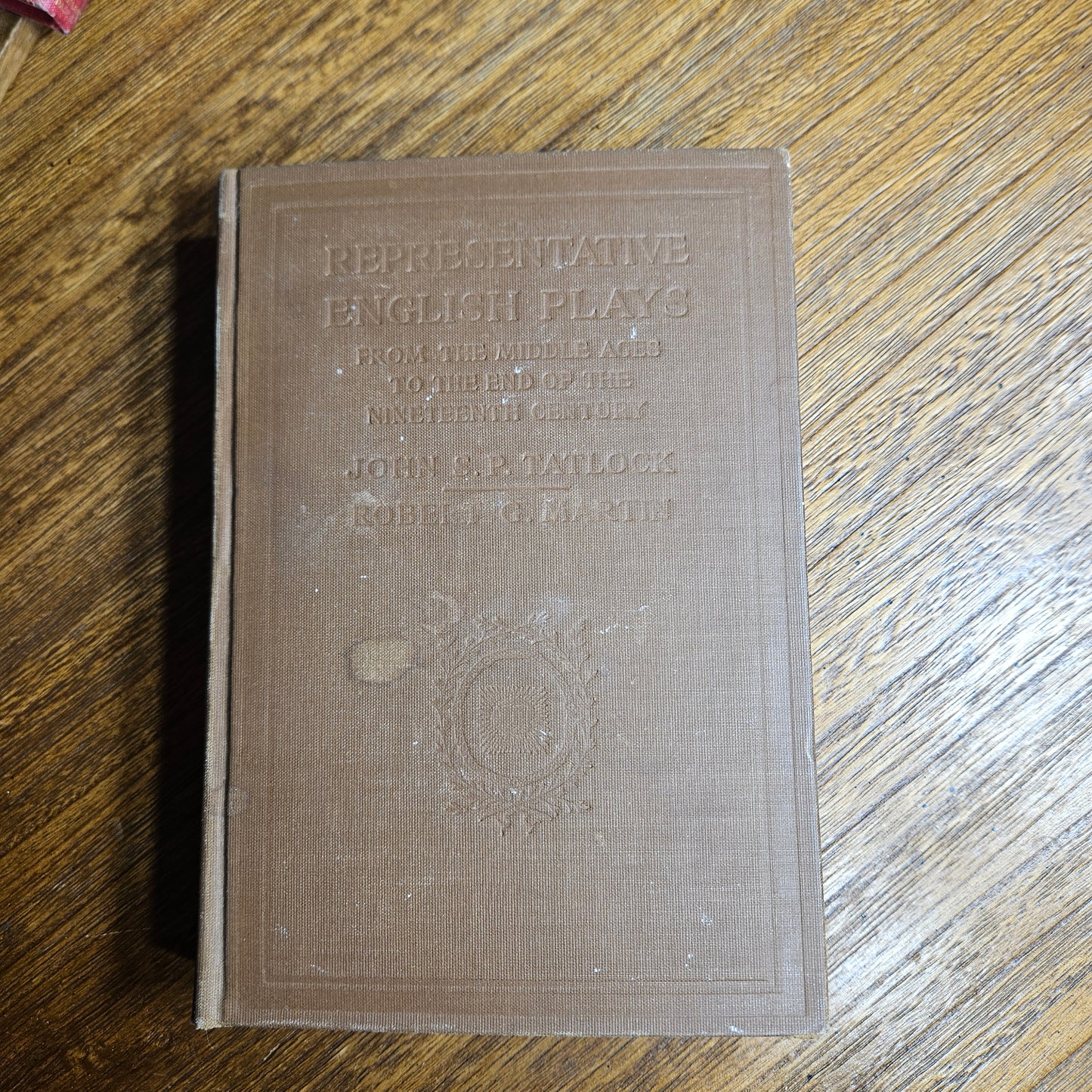 old hardcover book worn antique binding