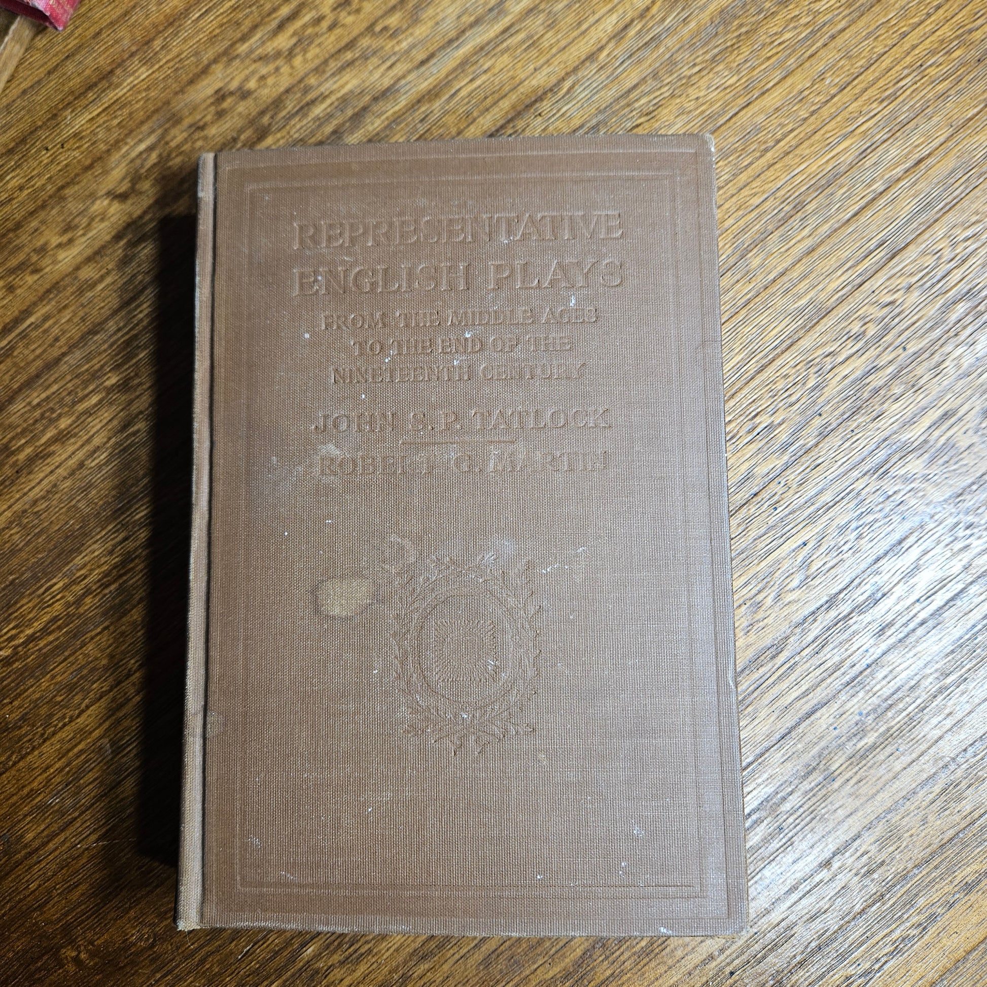 old hardcover book worn antique binding