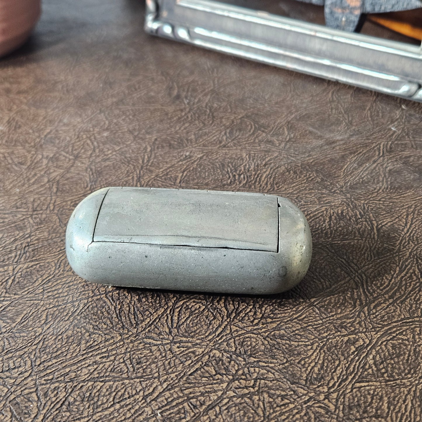 Vintage Gray Metal Jewelry Box J.M. Whitmore Spokane Wash.