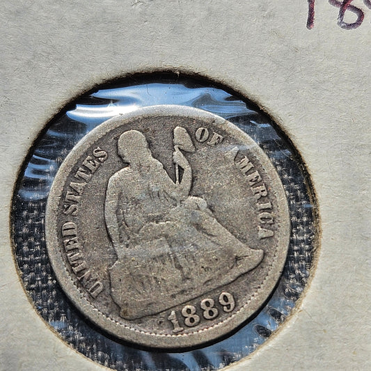 1889 Liberty Seated Dime – Philadelphia Mint – 90% Silver