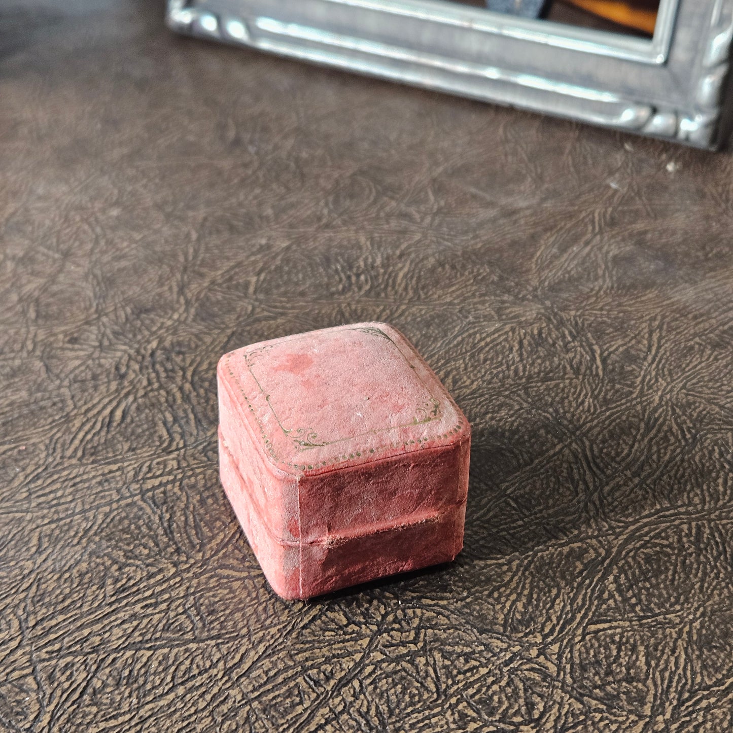 Vintage Pink Velvet Ring Box George Bull Jeweler Boise Idaho