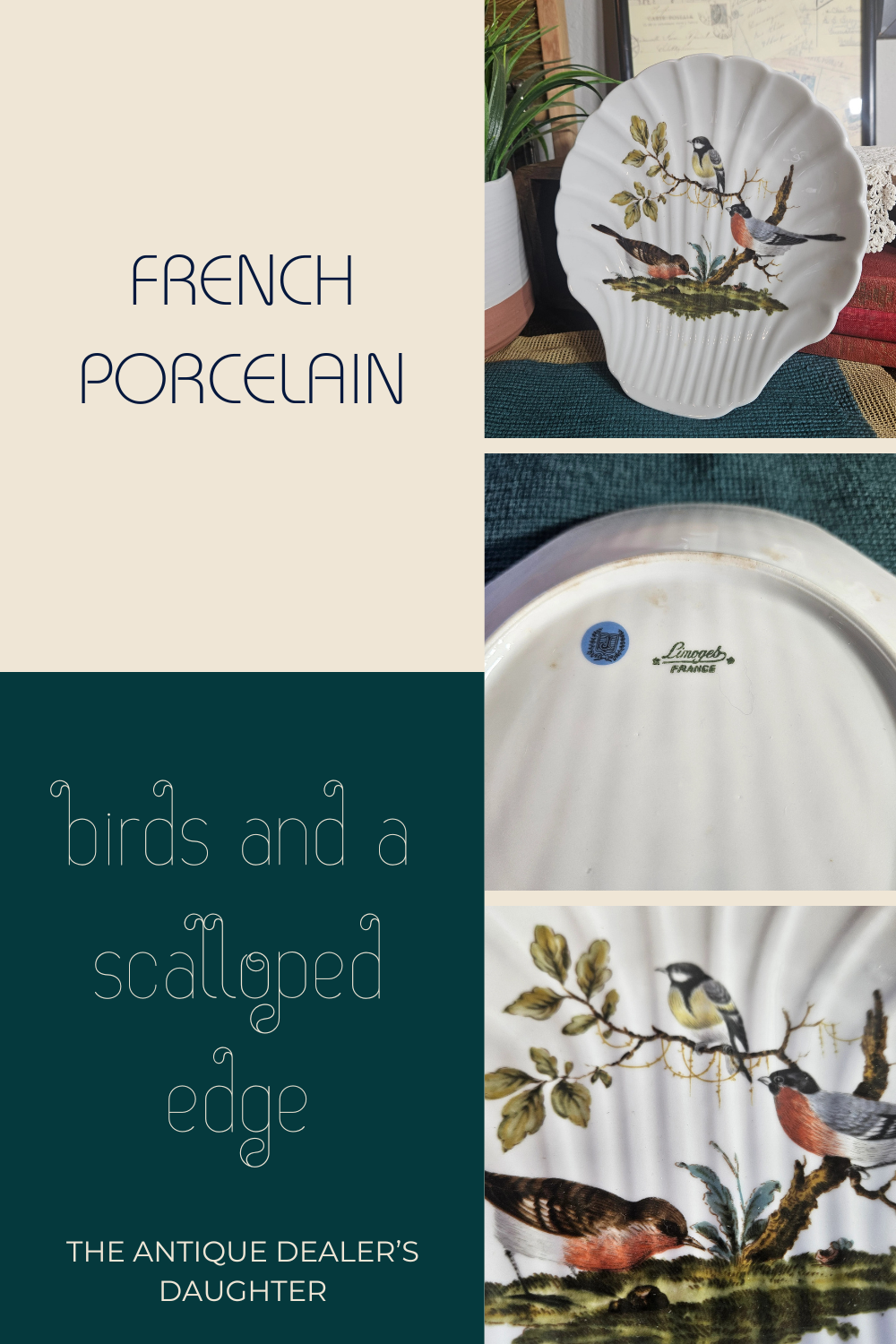 Limoges France Bird Shell Porcelain Dish