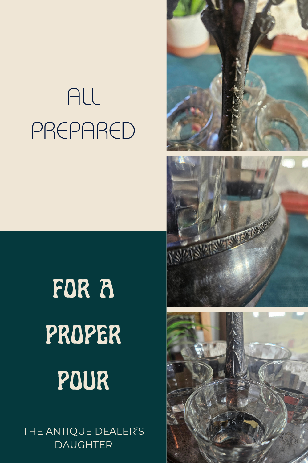 Rogers Bros Silver Plate Barware Set with Glasses