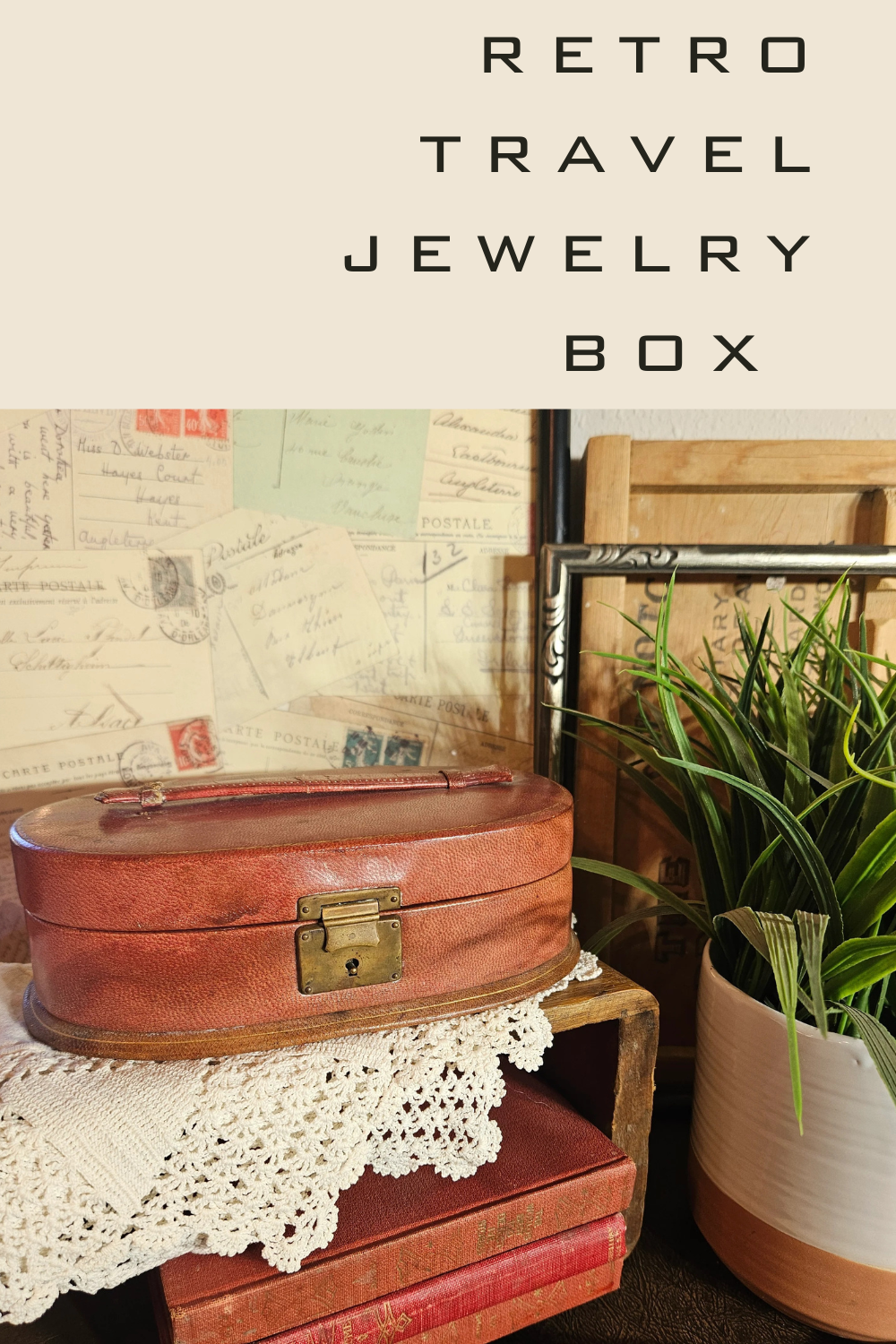 Vintage Red Leather Jewelry Travel Case
